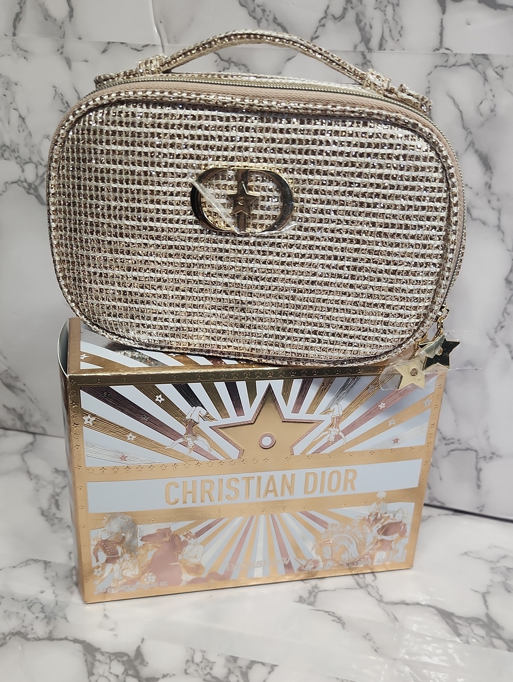 Dior Metallic Champagne Mini Vanity Case
